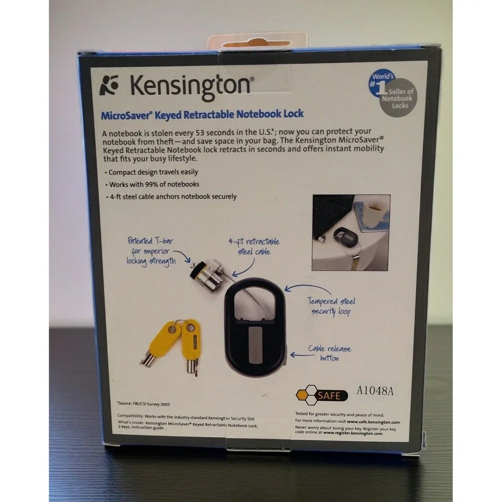Kensington MicroSaver Keyed Retractable Notebook Lock - NIB